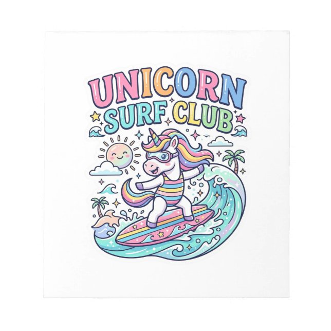 Unicorn Surf Club Notepad (Front)