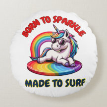 Unicorn Surfer Rainbow Surfing Cool
