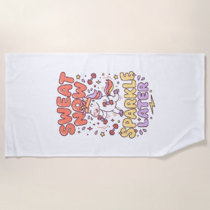 Unicorn Sweat Now Sparkle Later Print Ready Zazzle Beach Towel