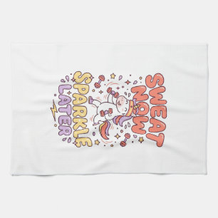 Unicorn Sweat Now Sparkle Later Print Ready Zazzle Kitchen Towel
