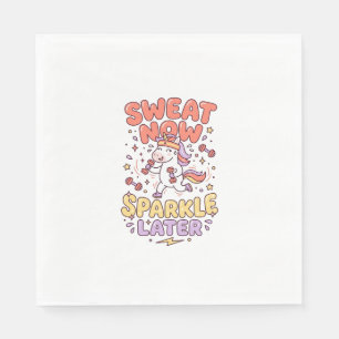 Unicorn Sweat Now Sparkle Later Print Ready Zazzle Napkin