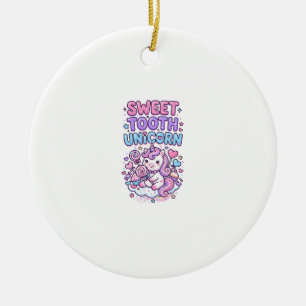 Unicorn Sweet Tooth Unicorn Cute Pastel Cute Gift Ceramic Ornament
