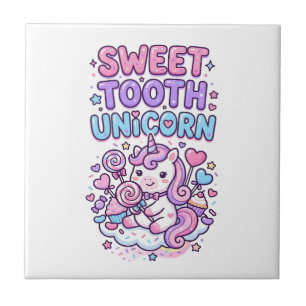 Unicorn Sweet Tooth Unicorn Cute Pastel Cute Gift Tile