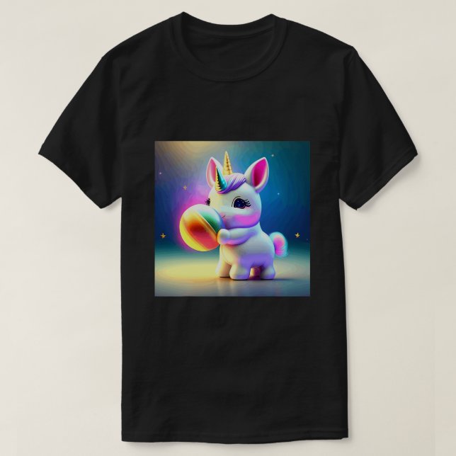 Unicorn T shirt Girls Kids Rainbow (Design Front)