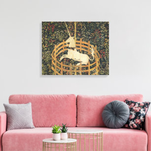 Unicorn Tapestries Captivity Medieval Tapestry Canvas Print
