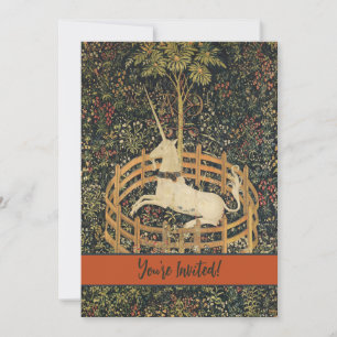 Unicorn Tapestries Captivity Medieval Tapestry Invitation