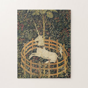 Unicorn Tapestries Captivity Medieval Tapestry Jigsaw Puzzle