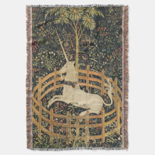 Unicorn Tapestries Captivity Medieval Tapestry Throw Blanket