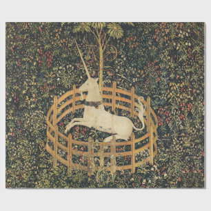 Unicorn Tapestries Captivity Medieval Tapestry Wrapping Paper
