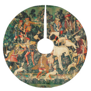Unicorn Tapestries Defends Hunt  Brushed Polyester Tree Skirt