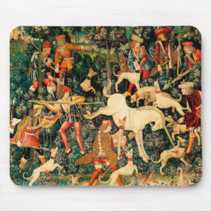 Unicorn Tapestries Defends Medieval Myth Legend Mouse Pad