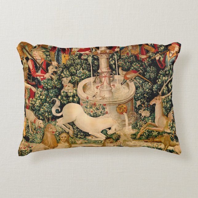 Unicorn Tapestries Found Legend Mythical Accent Pillow (Front)