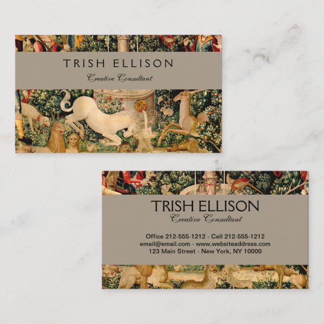 Unicorn Tapestries Found Legend Mythical Business Card (Front/Back)
