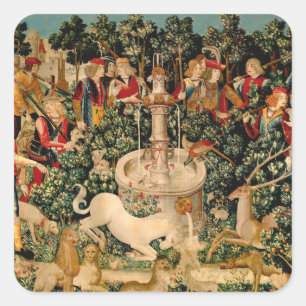 Unicorn Tapestries Found Legend Mythical Square Sticker