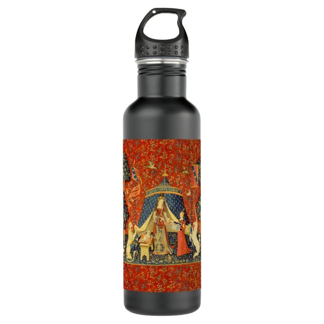 Unicorn Tapestries Lady Legend Medieval 710 Ml Water Bottle (Front)