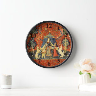 Unicorn Tapestries Lady Legend Medieval Clock