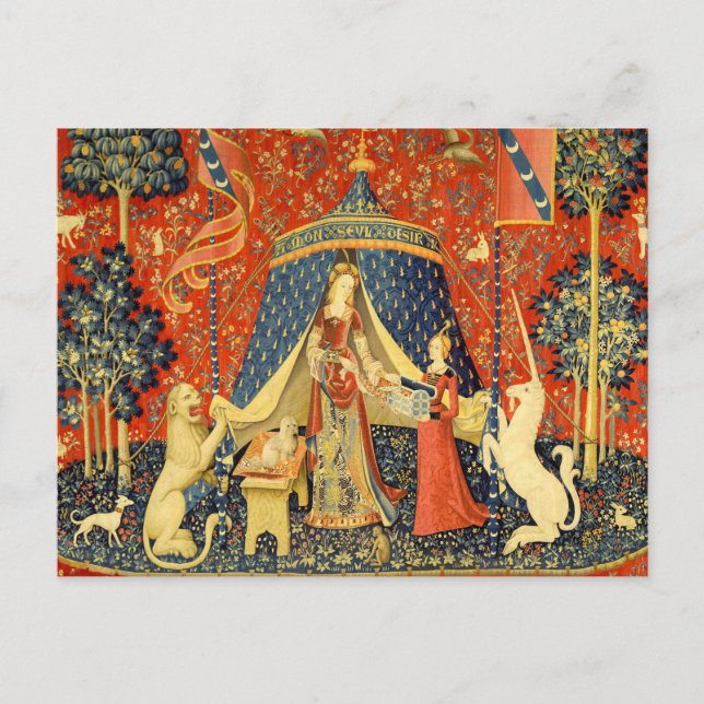 Unicorn Tapestries Lady Legend Medieval Postcard (Front)