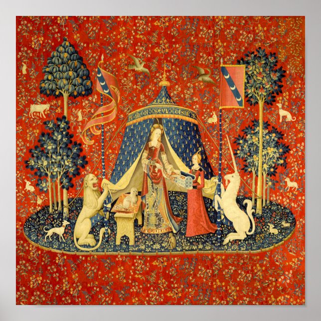 Unicorn Tapestries Lady Legend Medieval Poster (Front)