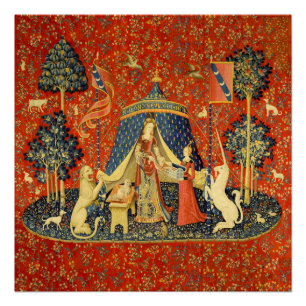 Unicorn Tapestries Lady Legend Medieval Poster