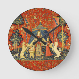 Unicorn Tapestries Lady Legend Medieval Round Clock