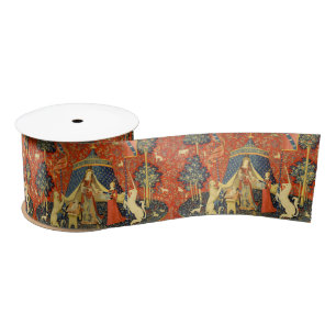 Unicorn Tapestries Lady Legend Medieval Satin Ribbon