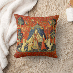 Unicorn Tapestries Lady Legend Medieval Throw Pillow