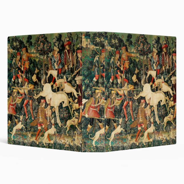 Unicorn Tapestries Medieval Classic Defends Hunt  Binder (Background)