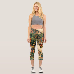 Unicorn Tapestries Medieval Classic Defends Hunt  Capri Leggings