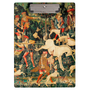 Unicorn Tapestries Medieval Classic Defends Hunt  Clipboard