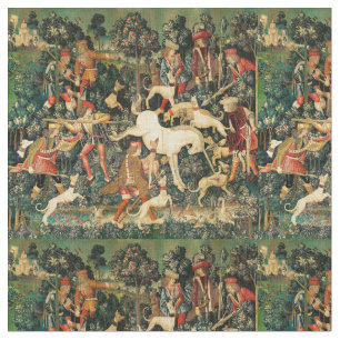 Unicorn Tapestries Medieval Classic Defends Hunt  Fabric