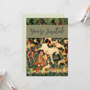 Unicorn Tapestries Medieval Classic Defends Hunt  Invitation