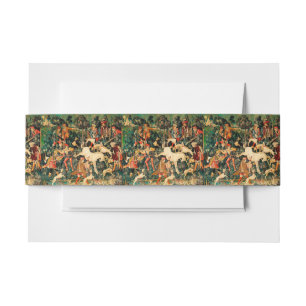 Unicorn Tapestries Medieval Classic Defends Hunt Invitation Belly Band