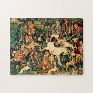 Unicorn Tapestries Medieval Classic Defends Hunt  Jigsaw Puzzle