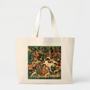 Unicorn Tapestries Medieval Classic Defends Hunt Large Tote Bag