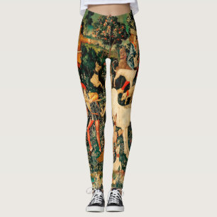 Unicorn Tapestries Medieval Classic Defends Hunt  Leggings