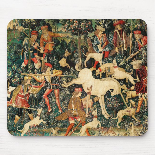 Unicorn Tapestries Medieval Classic Defends Hunt  Mouse Pad (Front)