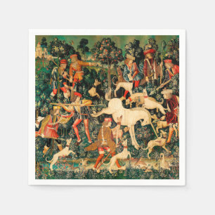 Unicorn Tapestries Medieval Classic Defends Hunt Napkin