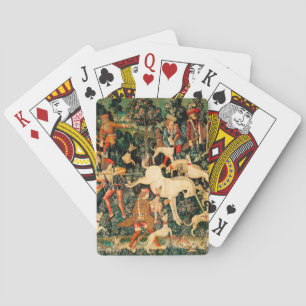 Unicorn Tapestries Medieval Classic Defends Hunt  Playing Cards