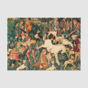 Unicorn Tapestries Medieval Classic Defends Hunt  Tissue Paper