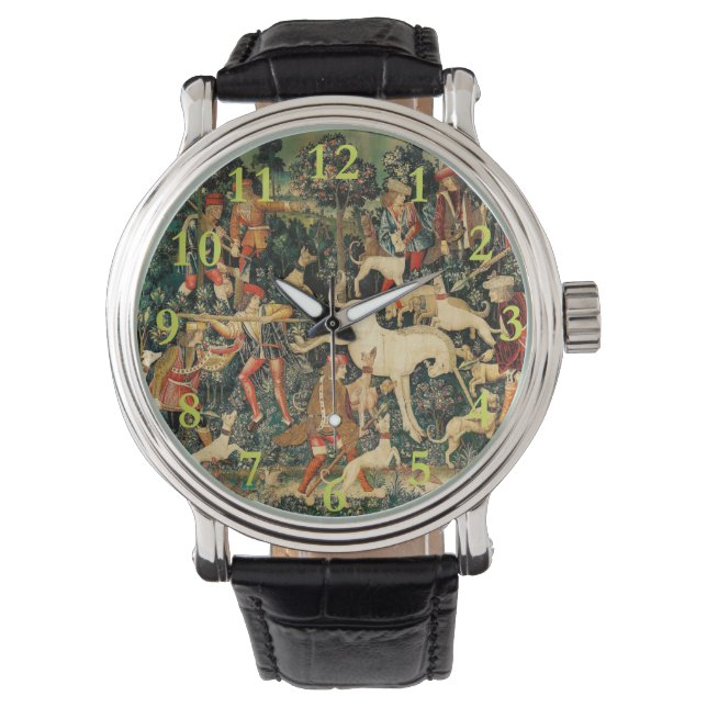 Unicorn Tapestries Medieval Classic Defends Hunt  Watch (Front)