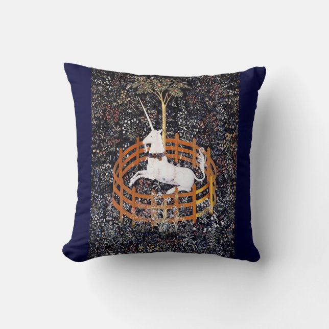 Unicorn Tapestry #7 Throw Pillow (Front)