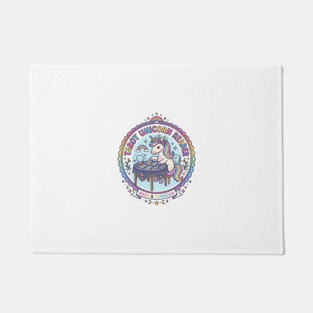 Unicorn Tarot Unicorn Reader Funny Shirt Graphic_1 Doormat (Front)