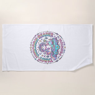 Unicorn Tarot Unicorn Reader Premium Funny Print o Beach Towel