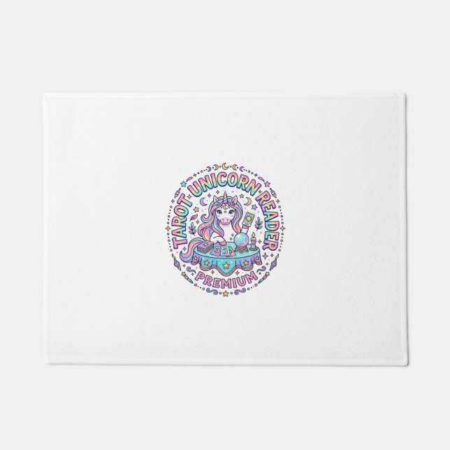 Unicorn Tarot Unicorn Reader Premium Funny Print o Doormat (Front)