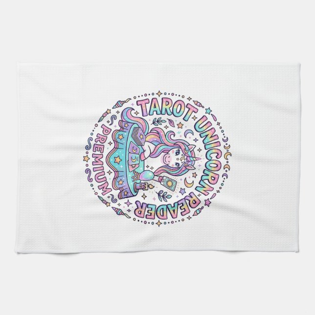 Unicorn Tarot Unicorn Reader Premium Funny Print o Kitchen Towel (Horizontal)