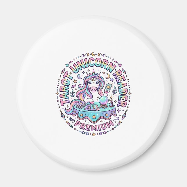 Unicorn Tarot Unicorn Reader Premium Funny Print o Magnet (Front)