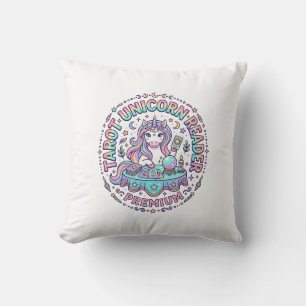 Unicorn Tarot Unicorn Reader Premium Funny Print o Throw Pillow