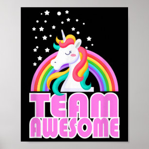 Unicorn Team Awesome Rainbow Jga Wedding Bride And Poster