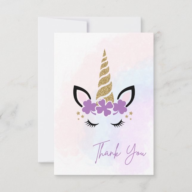 Unicorn Thank You Card (Front)
