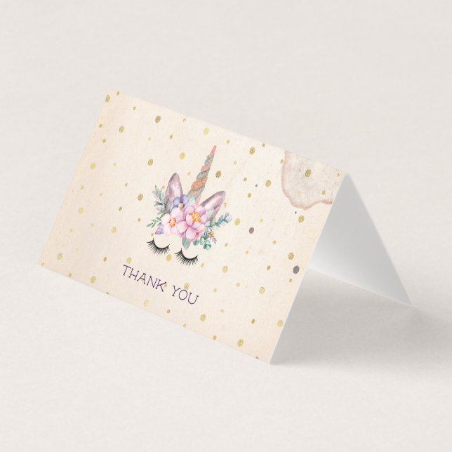 Unicorn Thank You Cards | Unicorn Face (Front)